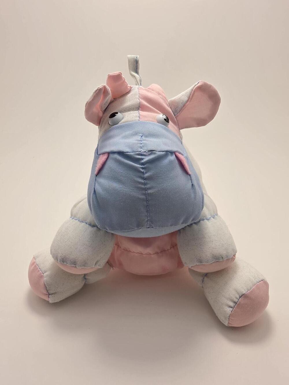 Vintage Original Applause Hippo Colorful Nylon Plush Rare (6inch)